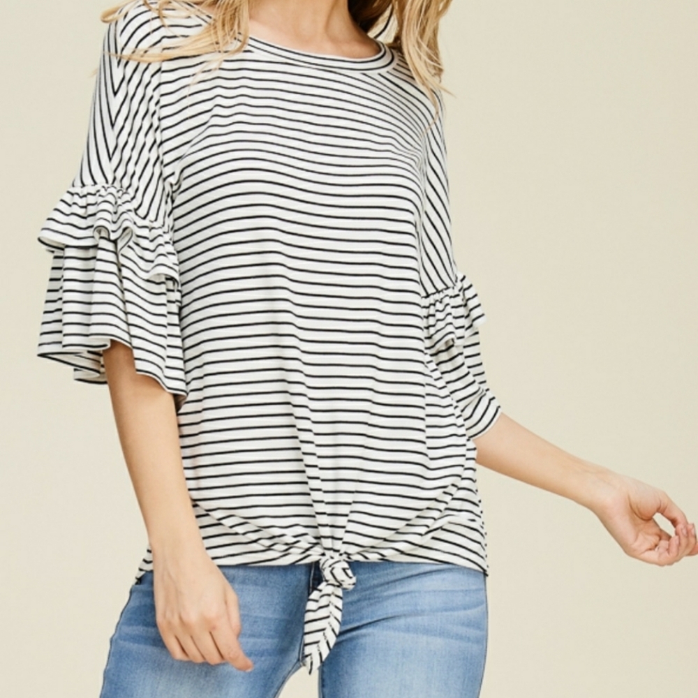 Ruffle Sleeve Blouse